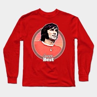 George Best /// Retro Fan Art Design Long Sleeve T-Shirt